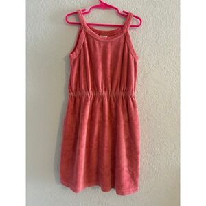 Hanna Andersson Girls Pink Terry Cloth Swim Cover Up With Pockets Dress Size 8